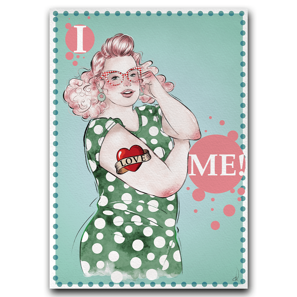 Postkarten-Illustration "I HEART ME!"