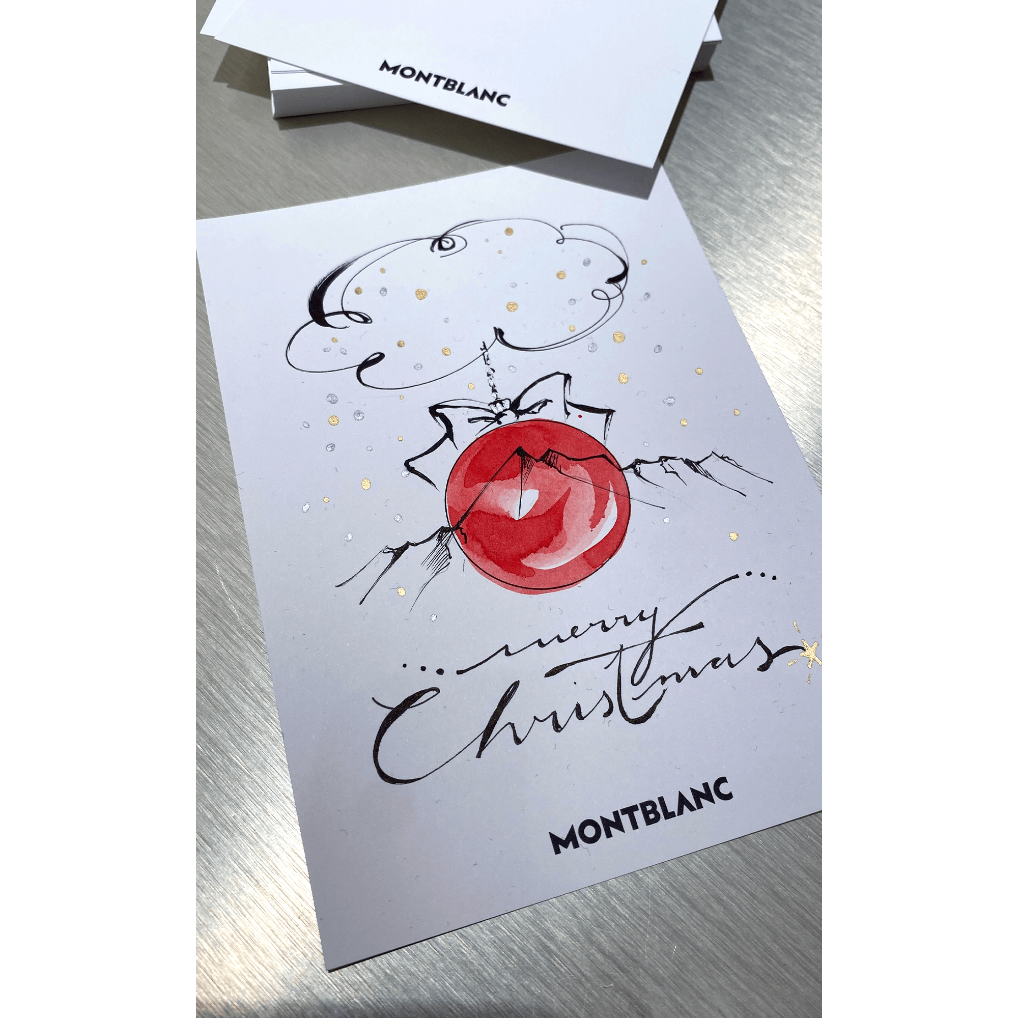 Live-Karten-Illustration / Lettering / Verzierung In-Store-Event Montblanc Düsseldorf