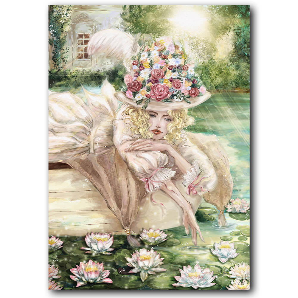 Postkarte mit Illustration "Marie" mit Königin Marie Antoinette.