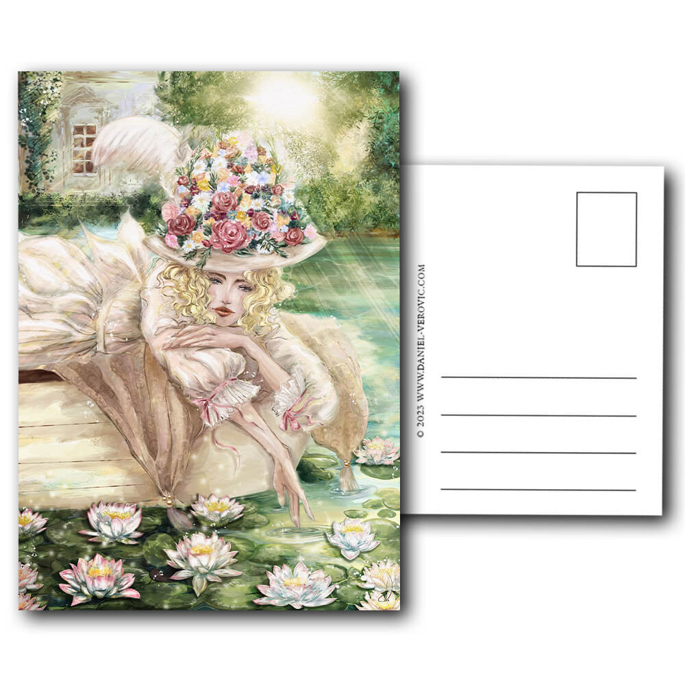 Postkarte mit Illustration "Marie" mit Königin Marie Antoinette.