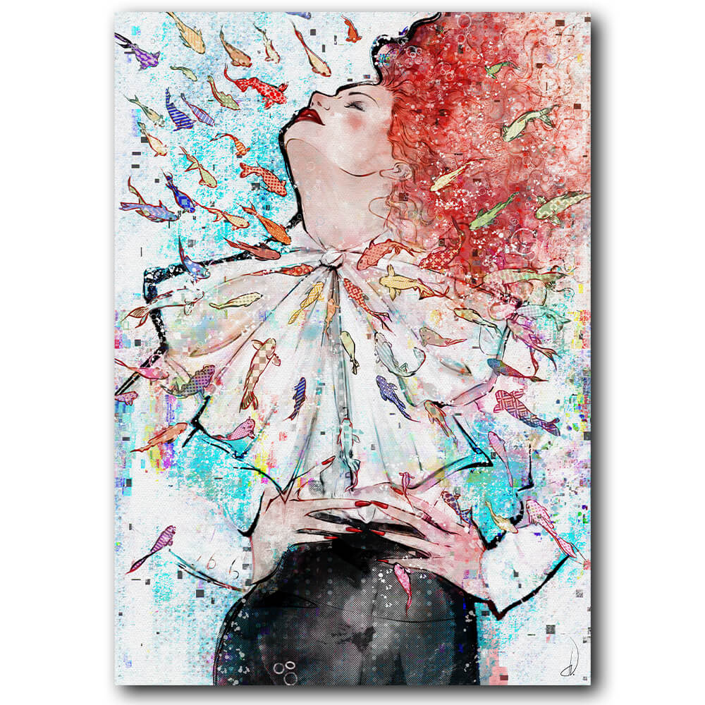 Fashion-Illustration von Sternzeichen "Fische".