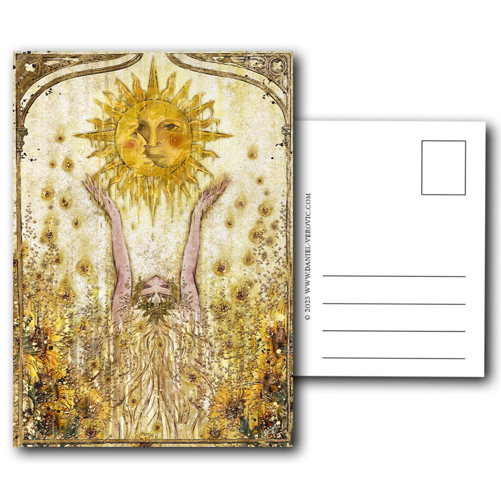 Postkarte mit Illustration "SommerSonnenMondWende"