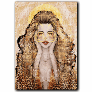 Fashion-Illustration zum Sternzeichen "Löwe".