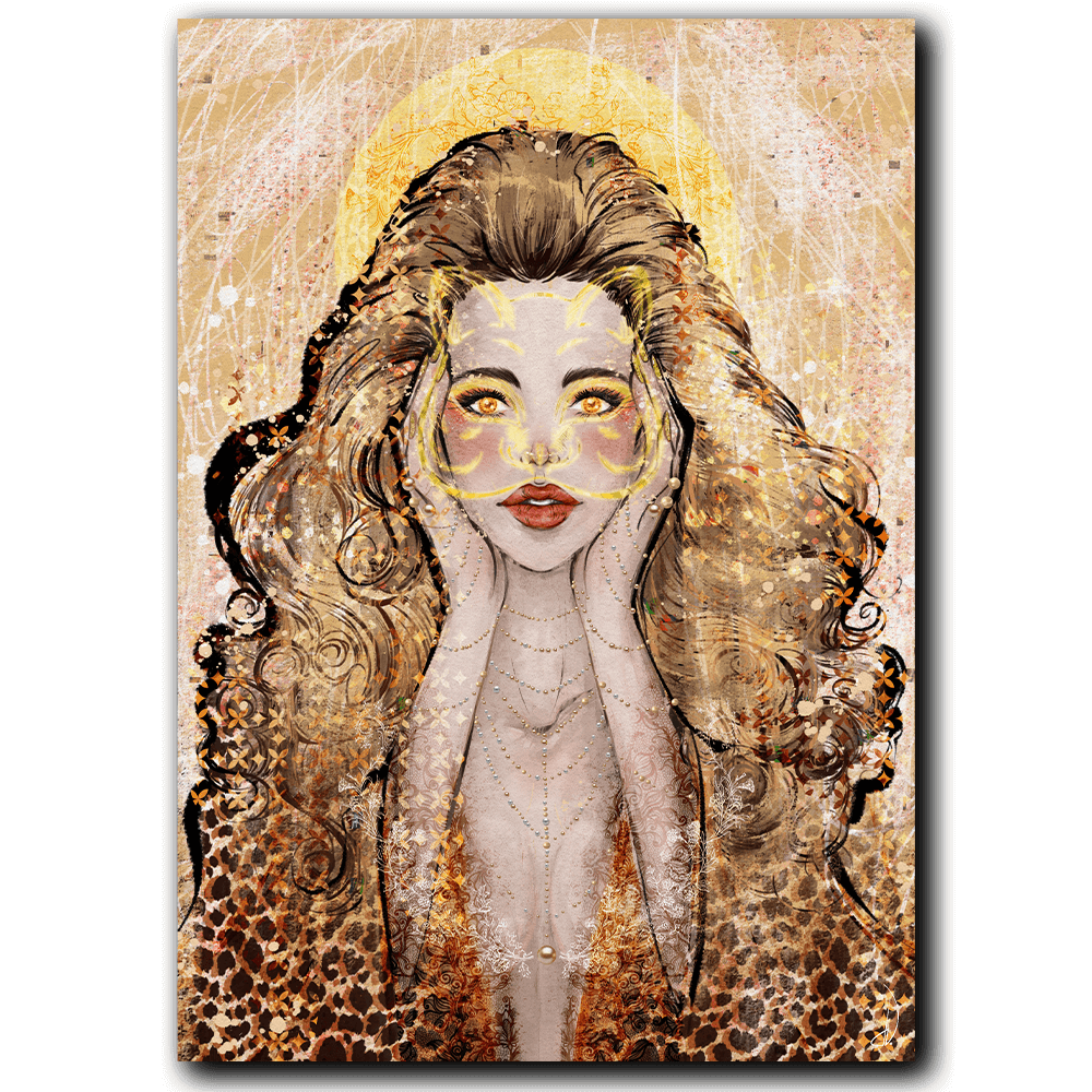 Fashion-Illustration zum Sternzeichen "Löwe".