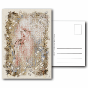 Illustration "Piece by Piece" als Postkarte.