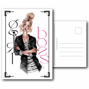 Postkarte mit Illustration einer selbstbewussten Frau